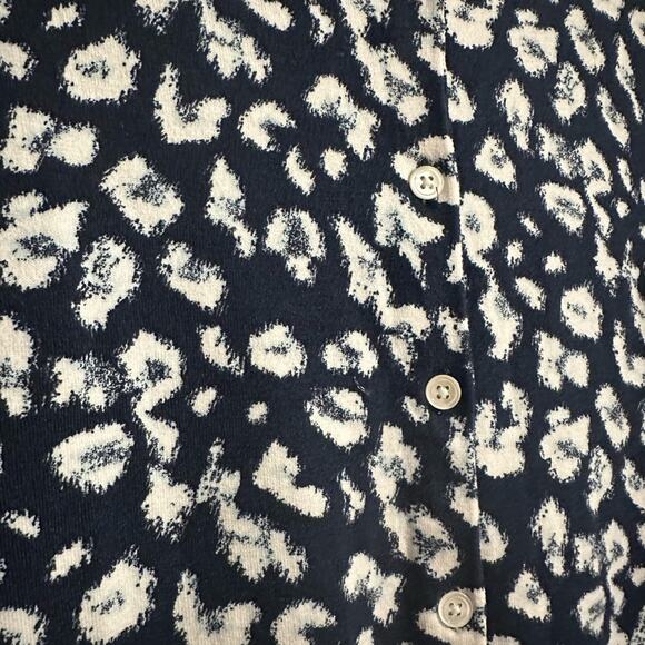 NWT Banana Republic Blue Cheetah Print Button Down Cardigan Sweater - Picture 4 of 5